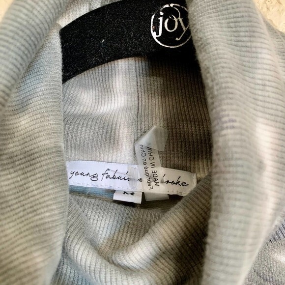 Young Fabulous Broke Light Green Tie-Dye Turtleneck Sweatshirt Tunic Dress M y2k - Picture 4 of 9